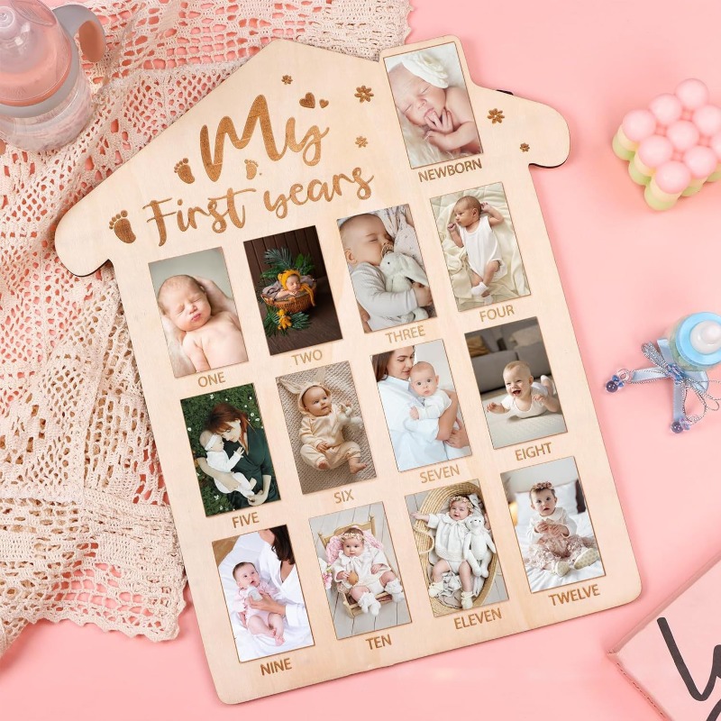 Wooden Baby Commemorative Phot - Engraved Wood Frame ulasan dan harga
