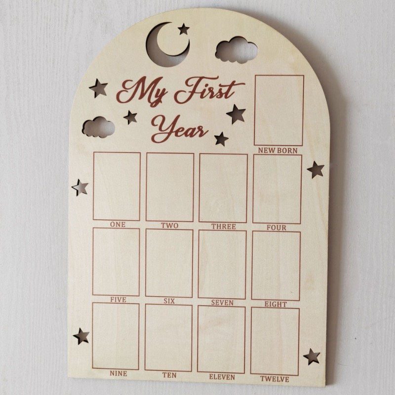 Wooden Baby Commemorative Phot - Engraved Wood Frame ulasan dan harga