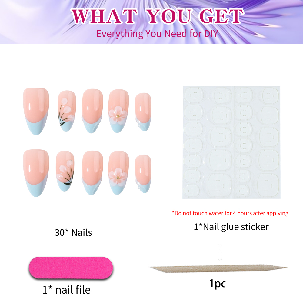 30 pieces of short almond-shap - Pressed Flower Art ulasan dan harga