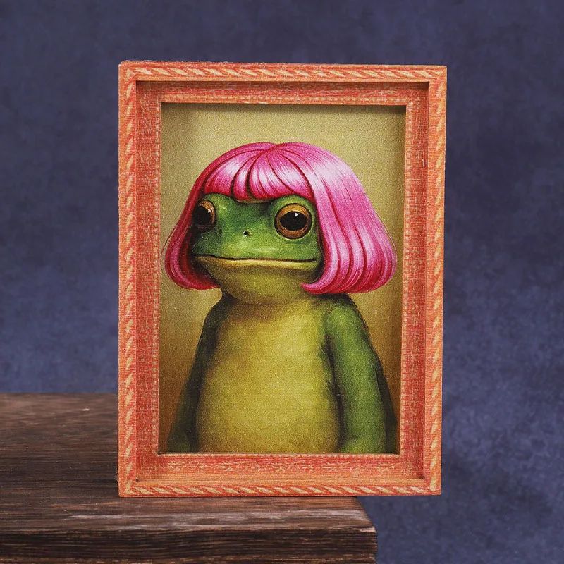 Mini Wooden Photo Frame Frog F - Engraved Wood Frame ulasan dan harga