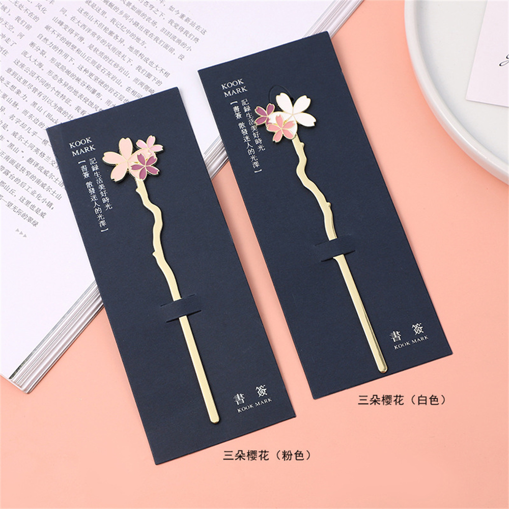 Metal Sakura Bookmark Creative - Dried Flower Bookmark ulasan dan harga