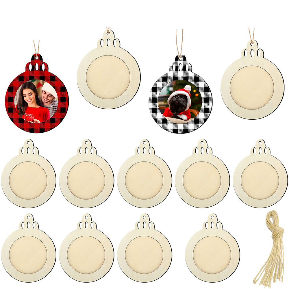 10pcs Christmas Picture Frame  - Engraved Wood Frame ulasan dan harga