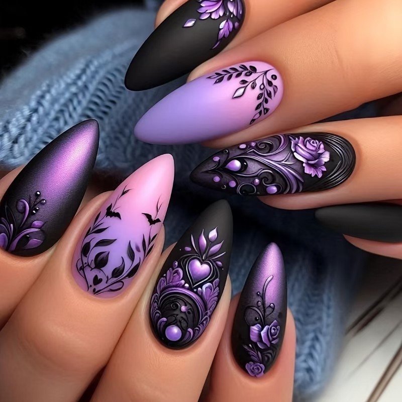 Medium fake nails for women gi - Pressed Flower Art ulasan dan harga